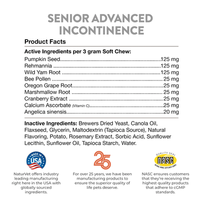 Suplemento avanzado para la Incontinencia, 120 Masticables Suaves