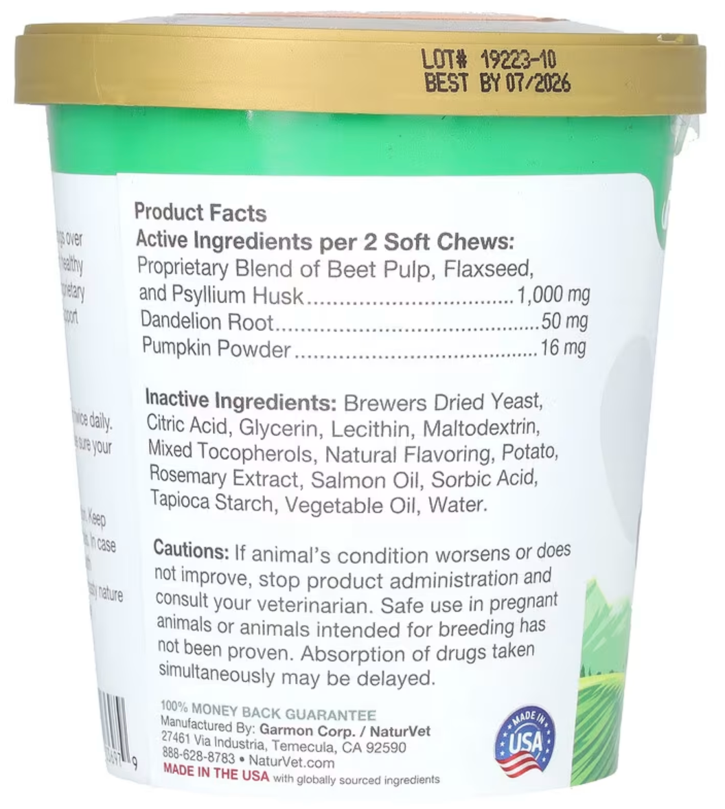 Suplemento de soporte para la glándula anal, con Calabaza, 60 Masticables Suaves