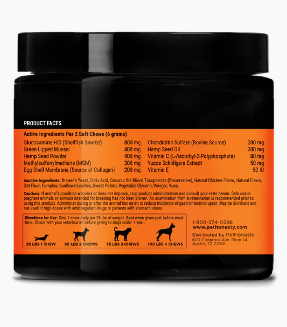 Suplemento para Juntas y Articulaciones en perros Mayores, 90 Masticables Suaves